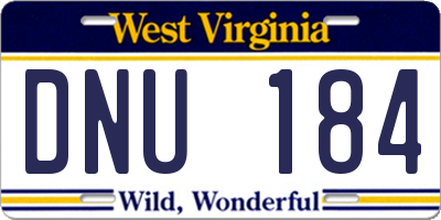 WV license plate DNU184