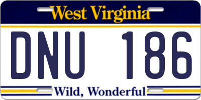 WV license plate DNU186
