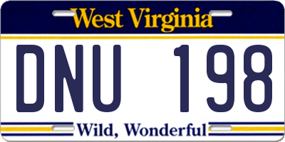 WV license plate DNU198
