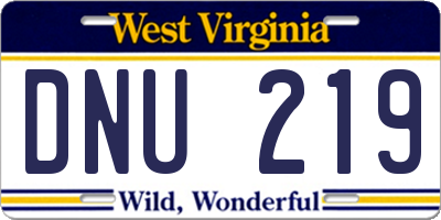 WV license plate DNU219