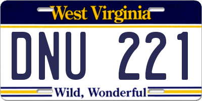 WV license plate DNU221