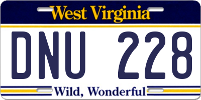 WV license plate DNU228