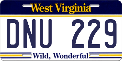 WV license plate DNU229