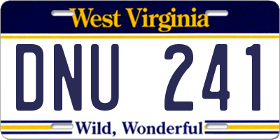 WV license plate DNU241