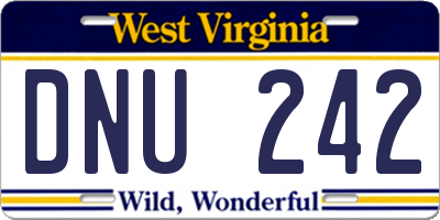 WV license plate DNU242
