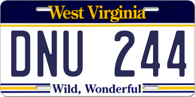 WV license plate DNU244