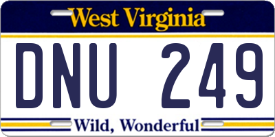 WV license plate DNU249