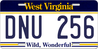 WV license plate DNU256