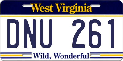 WV license plate DNU261