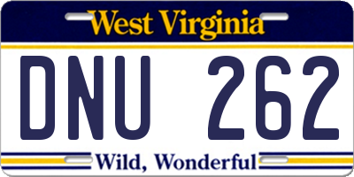 WV license plate DNU262