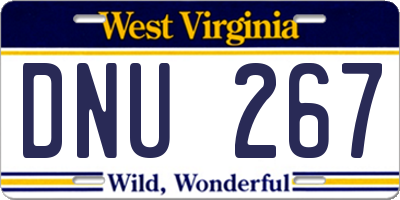 WV license plate DNU267