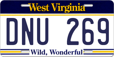 WV license plate DNU269