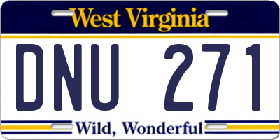 WV license plate DNU271