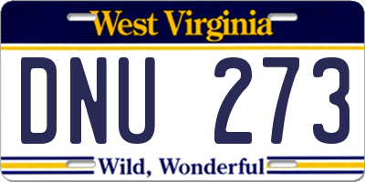 WV license plate DNU273