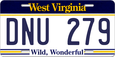 WV license plate DNU279