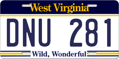 WV license plate DNU281