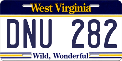WV license plate DNU282