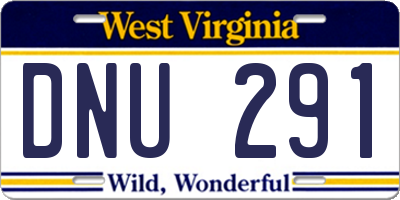 WV license plate DNU291