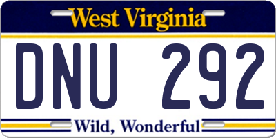 WV license plate DNU292