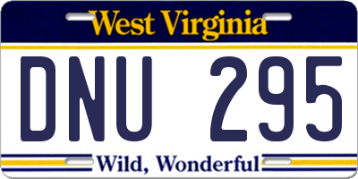 WV license plate DNU295