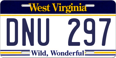WV license plate DNU297