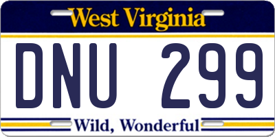 WV license plate DNU299
