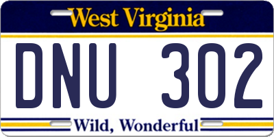WV license plate DNU302