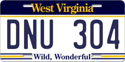 WV license plate DNU304