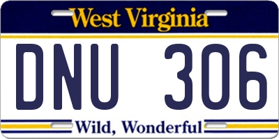 WV license plate DNU306