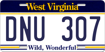 WV license plate DNU307