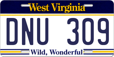 WV license plate DNU309