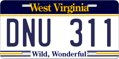 WV license plate DNU311