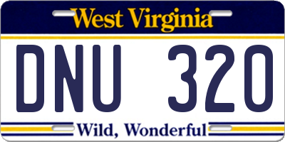 WV license plate DNU320
