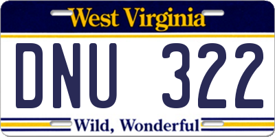 WV license plate DNU322