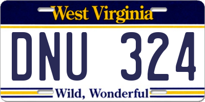 WV license plate DNU324