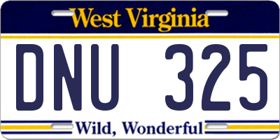 WV license plate DNU325