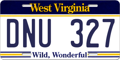 WV license plate DNU327