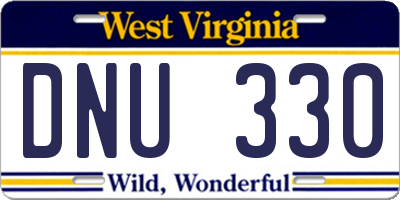 WV license plate DNU330