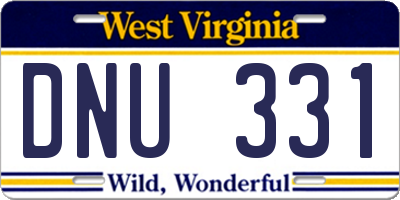 WV license plate DNU331