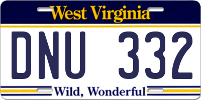WV license plate DNU332