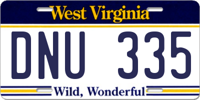 WV license plate DNU335