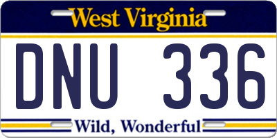 WV license plate DNU336