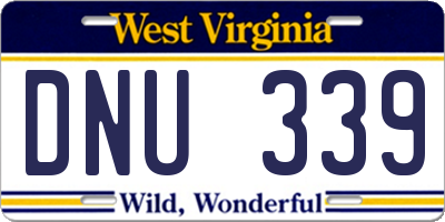 WV license plate DNU339