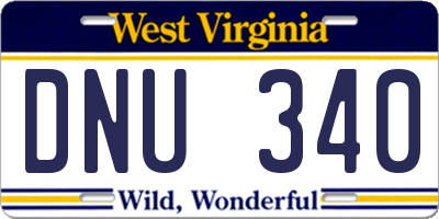 WV license plate DNU340