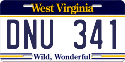 WV license plate DNU341