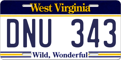 WV license plate DNU343