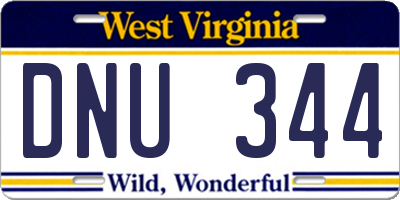 WV license plate DNU344