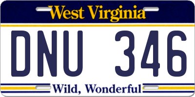 WV license plate DNU346