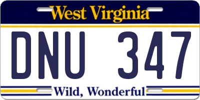 WV license plate DNU347