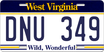 WV license plate DNU349